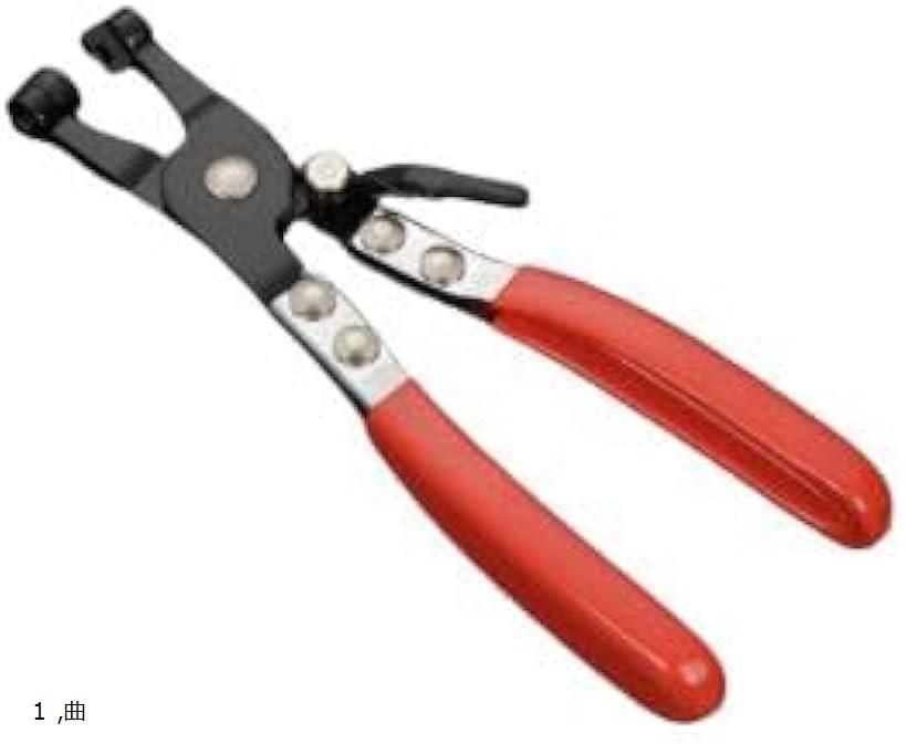 ラジエーターホース 専用工具 ホースバンドプライヤー プライヤークランプ取り外し 自動車整備 (曲， 1)