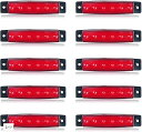 サイド マーカー led 12v 24v 兼用 6連 マーカーランプ トラック ライト 照明 10個 セット 赤(レッド)