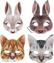 お面 うさぎ 猫 ネコ 仮装 コスプレ ハロウィン パーティー 被り物 動物 半 仮面