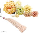 髪飾り 浴衣 着物 振袖 和装 花 タッセル ヘアピン Uピン ヘアアクセサリー 9点セット(イエロー)