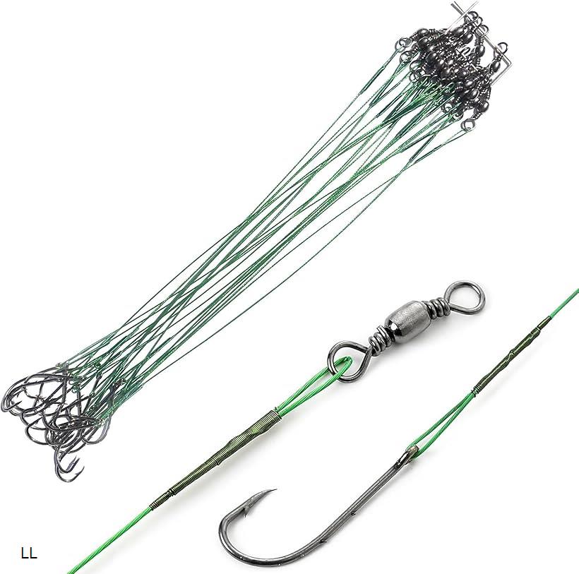 うなぎ ウナギ 釣り 針 穴釣り 仕掛け 置針 鰻 釣具 道具 つけ針 ワイヤー 20本 セット(LL)