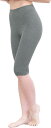 レディース 女性 パンツ レギンス スパッツ 綿混 日本製( グレー5分丈, L-XL)