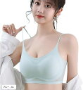 ノンワイヤーブラ スポーツブラジャー ナイトブラ 昼夜兼用(ブルー, XL)