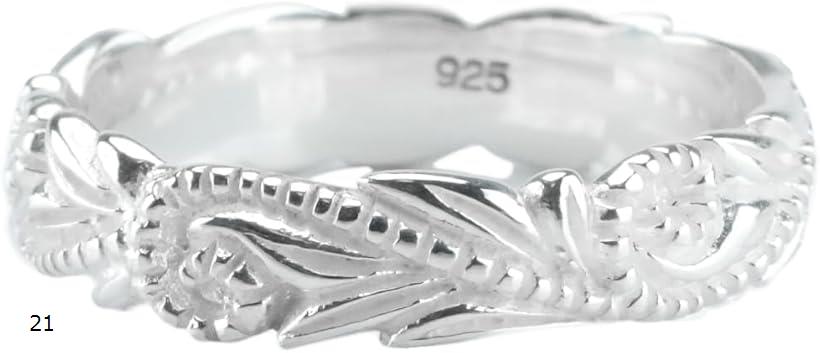 ハワイアン ジュエリー リング シルバー 925 指輪 プルメリア シンプル メンズ レディース スターリングシルバー 21 (シルバー)