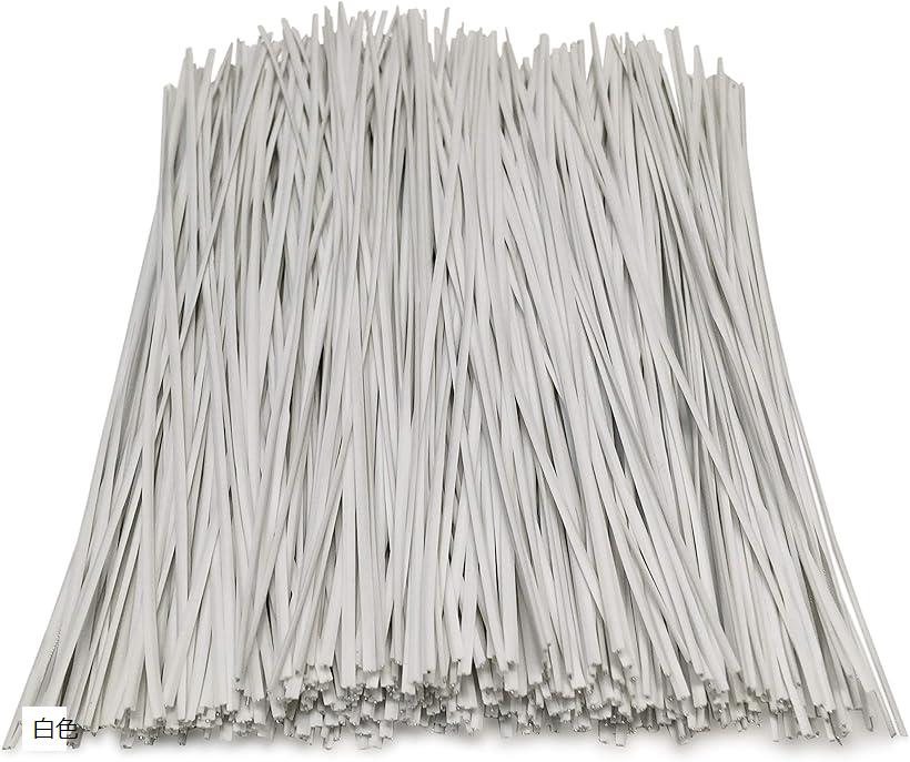 園芸用 ホワイト ビニールタイ ワイヤータイ 大容量 約480本 便利なカットタイプ 15cmE689(白色)