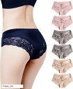 ショーツ レディース 6枚組 シームレス レース 下着 パンツ 消臭 抗菌 女性用 コットン F Style(F Style, 2XL)