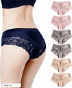 ショーツ レディース 6枚組 シームレス レース 下着 パンツ 消臭 抗菌 女性用 コットン F Style(F Style, XL)
