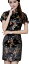 チャイナドレス ミニ コスプレ 衣装 ミニ丈 男性 チャイナ服 大きいサイズ メンズ 女装 黒 ブラック( 黒（ブラック）, 5XL)