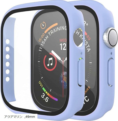 アップルウォッチ カバー Apple watch ケース 保護ケース 保護カバー(アクアマリン, 49mm) アップルウォッチ カバー Apple watch ケース 保護ケース 保護カバー(アクアマリン, 49mm)