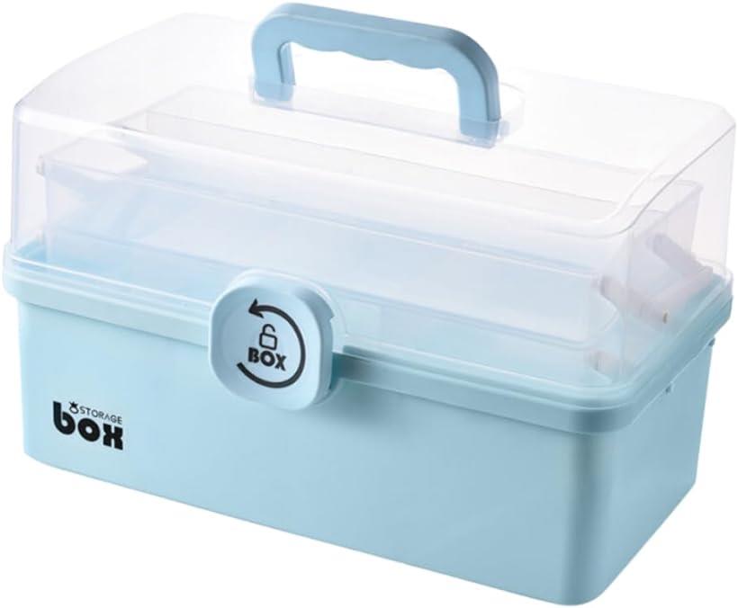 救急箱 大容量 薬 ケース 収納ボックス 防災 家庭用 ブルー 小サイズ( ブルー 小サイズ)