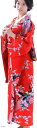 和装 コスプレ レディース 着物 日本 お土産 外国人 和服 アニメ 衣装 着物ドレス kimono(赤(red), Free Size)