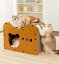 猫用爪とぎ クマ型 キャットハウス キャットタワー ダンボールハウス 爪とぎ兼ベッド 猫箱 二階 組み立て式 高密度段ボール 収納簡単 ストレス解消( 茶色)