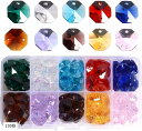 ガラスビーズ 14mm 八角 カラフル サンキャッチャー 10色 MIX 100 個 アクセサリー ストラップ 材料 パーツ(100個)
