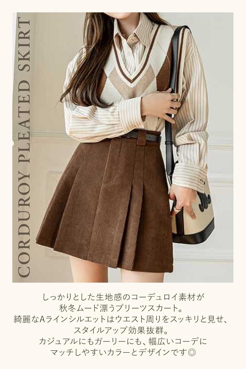 ミニスカート プリーツスカート レディース インナー付き ベルト付き S ブラック (ブラック, S AShort)