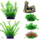 【楽天ランキング1位入賞】人工水草 アクアリウム 水槽 飾り レイアウト セット プラスチック 熱帯魚 メダカ ベタ(グリーン)