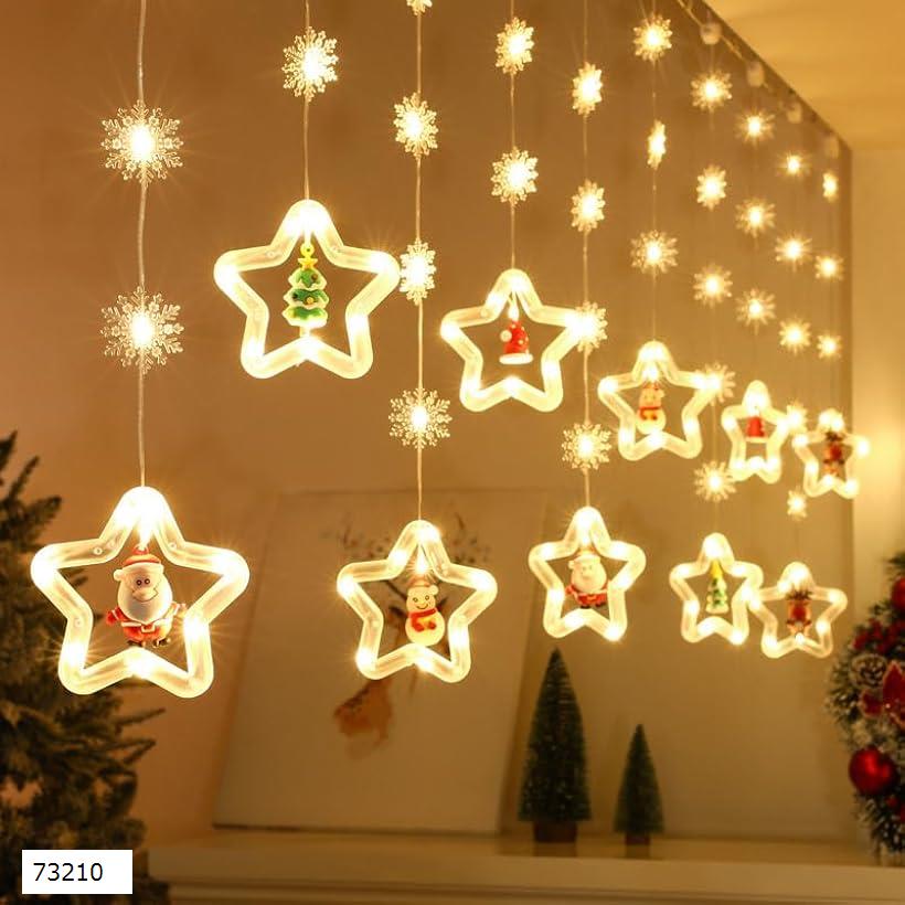 クリスマスツリー 電飾 クリスマスイルミネーション 屋内屋外兼用 飾りライト クリスマスチャームアクセサリー 10個付き led 防水 USB給電タイプ 3M(星型)のサムネイル