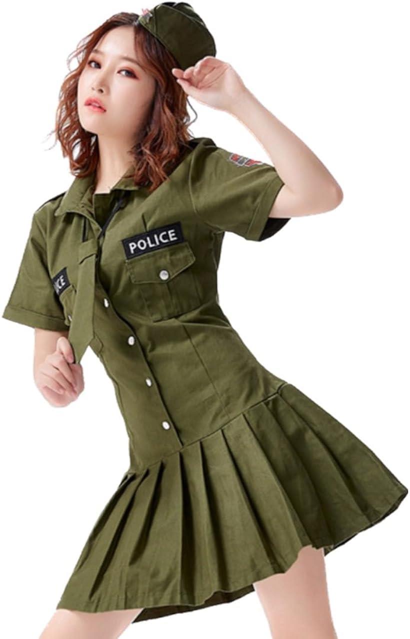 ポリス コスプレ ハロウィン ワンピース ミニスカポリス コスチューム レディース 可愛い カッコいい 警察 制服( XL)