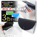 ファイル ドキュメントファイル レシートホルダー ケース 書類整理 収納(ブラック/ブルー/グリーン)(3)