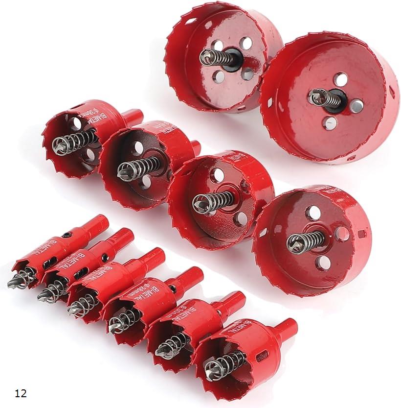 【楽天ランキング1位入賞】バイメタル ホールソー ホルソー セット 穴あけ 切削 工具 18mm 20mm 24mm 28mm 30mm 35mm 38mm 45mm 50mm 55mm 65mm 75mm(12本セット)