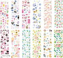 12枚シート 324枚セット韓国 キャラクター デコ ステッカー ラメ キラキラ おしゃれで可愛い ご褒美シール ごほうびシール フレーク 大量 動物 くま うさぎ 手帳 コラージュ プチ 小さいサイズ(カラフル(カジュアル))