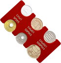 コインホルダー 小銭入れ メンズ レディース コインポケット 硬化 コイン収納 仕分け取り出しやすい 財布にも入る 計29枚( レッド)