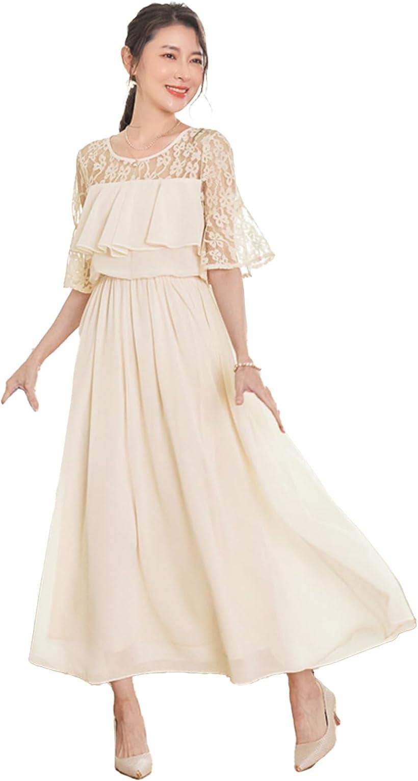 Other - パーティードレス ワンピース 結婚式ドレス 結婚式およばれワンピース フォーマルドレス XL アイボリー (アイボリー, XL)