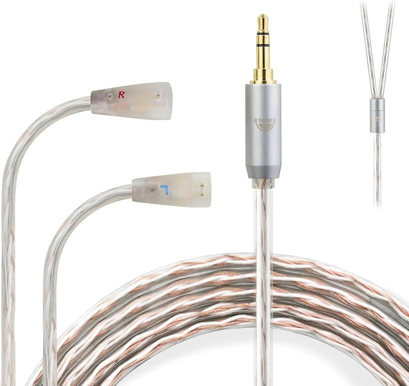 JBX リケーブル 2Pin IE専用 IEシリーズ イヤホンケーブル IEピン 4芯 OFC SENNHEISER用 IE80S/IE80/IE8などに適合する 3.5mm (IE専用, 3.5mm)