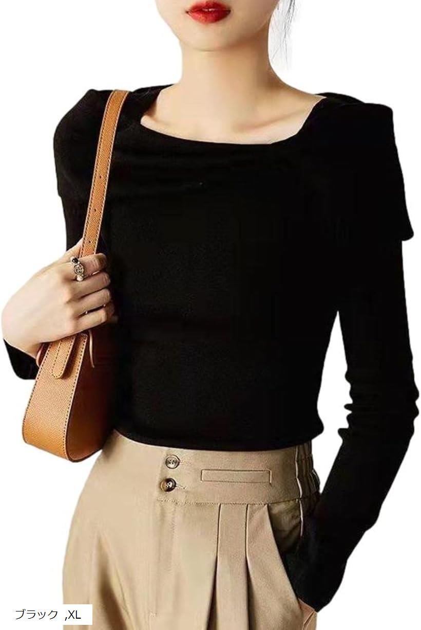 ジェイスコット ボートネックニットトップス リボンモチーフ 薄手 やわらか スリムフィット 10分袖 ホ..