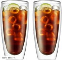 ダブルウォール グラス タンブラー 二重構造 耐熱 カップ 2個セット(600ml 2個セット)