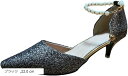 パンプス レディース 靴 6cm ヒール 履きやすい おしゃれ シューズ 脚長 ストラップ ラメ 軽量 歩きやすい 痛くない(ブラック, 22.0 cm)