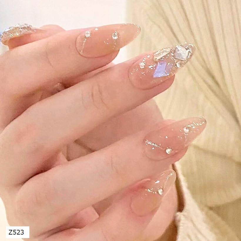 ネイルチップ ショート 24枚 付け爪 短め 可愛い ポイント ラウンド(ピンク, ショート)