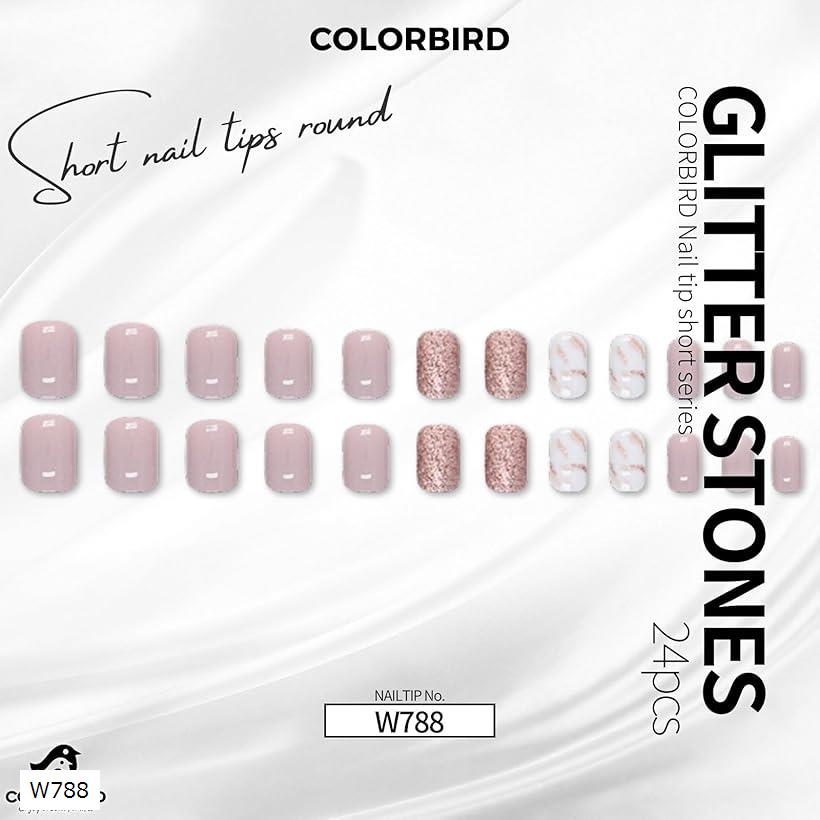 ネイルチップ ショート 24枚 付け爪 短め 可愛い スクエアオフ(ピンク, ショート)