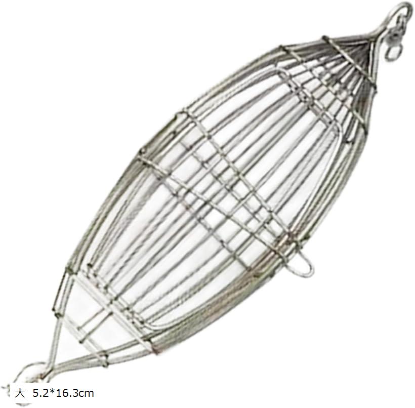 撒き餌かご 釣具 釣り 初心者 ベテラン アウトドア 湖 河 池 洗いやすい 2Way ステンレス鋼 (大 5.2x16.3cm)
