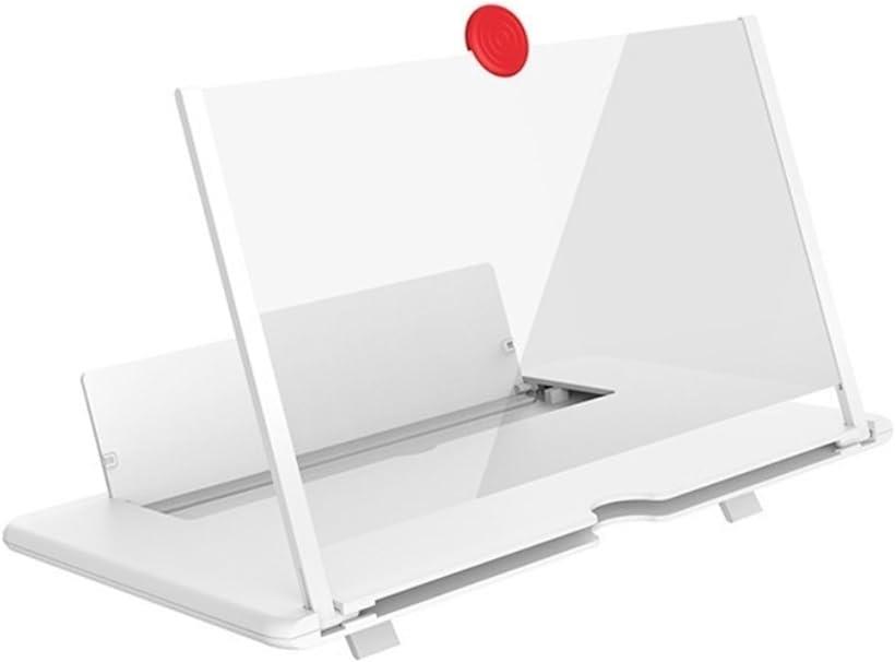 3D スマホ画面拡大鏡 折りたたみ 多機能スクリーンアンプ OD14( ホワイト, 14インチ)