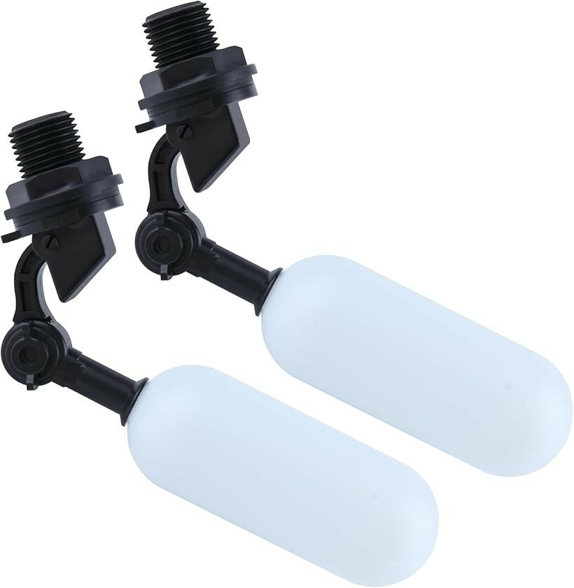 【楽天ランキング1位入賞】互換品 2個セット PVCフロートボールバルブ 1/2インチ フロートバルブ フロートボール弁 ミニ アダプタ 浮 水槽フロートバルブ 調節可能なアーム付き 水タンクへの水位制御用 簡単接続エルボタイプ (ホワイト)