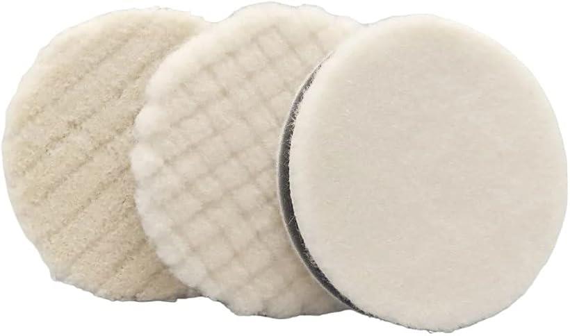 【楽天ランキング1位入賞】ウールバフ 50mm ポリッシャー 車 3個セット 車磨き 用 研磨バフ(荒目、中目、細目, 50mm)
