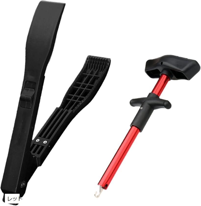 魚つかみ フックリムーバー フックリリーサー フィッシュトング 魚はさみ 釣り用トング 針外し レッド (レッド)