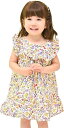 母の日 37．2℃ Binetsu 子供 ワンピース 女の子 ドレス チュニック 花柄 かわいい キッズ ベビー服 size2( ブルー, 2)