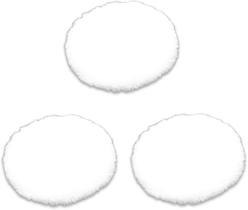 AllBright ウールバフ 研磨パッド 羊毛 洗車 ポリッシャー 仕上げ 車磨き ボディ磨き 3枚セット ホワイ..