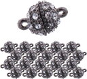 ネックレス クラスプ 10mm 20個 マグネット 留め具 磁気 ブレスレット エンドパーツ アクセサリー(ブラック)