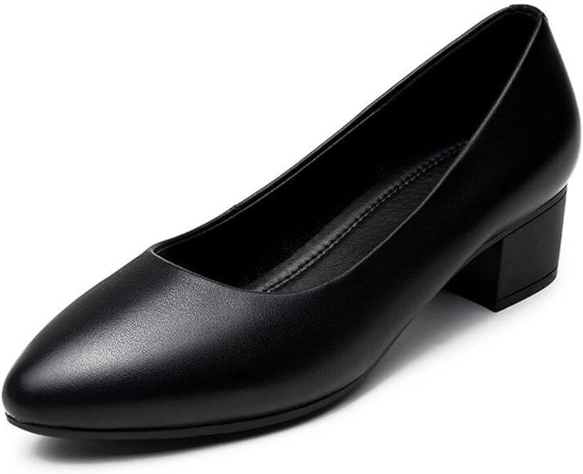 パンプス レディース 靴 リクルート オフィス フォーマル ローヒール 幅広 ラウンドトゥ プレーン 22.5 cm( ブラック, 22.5 cm)