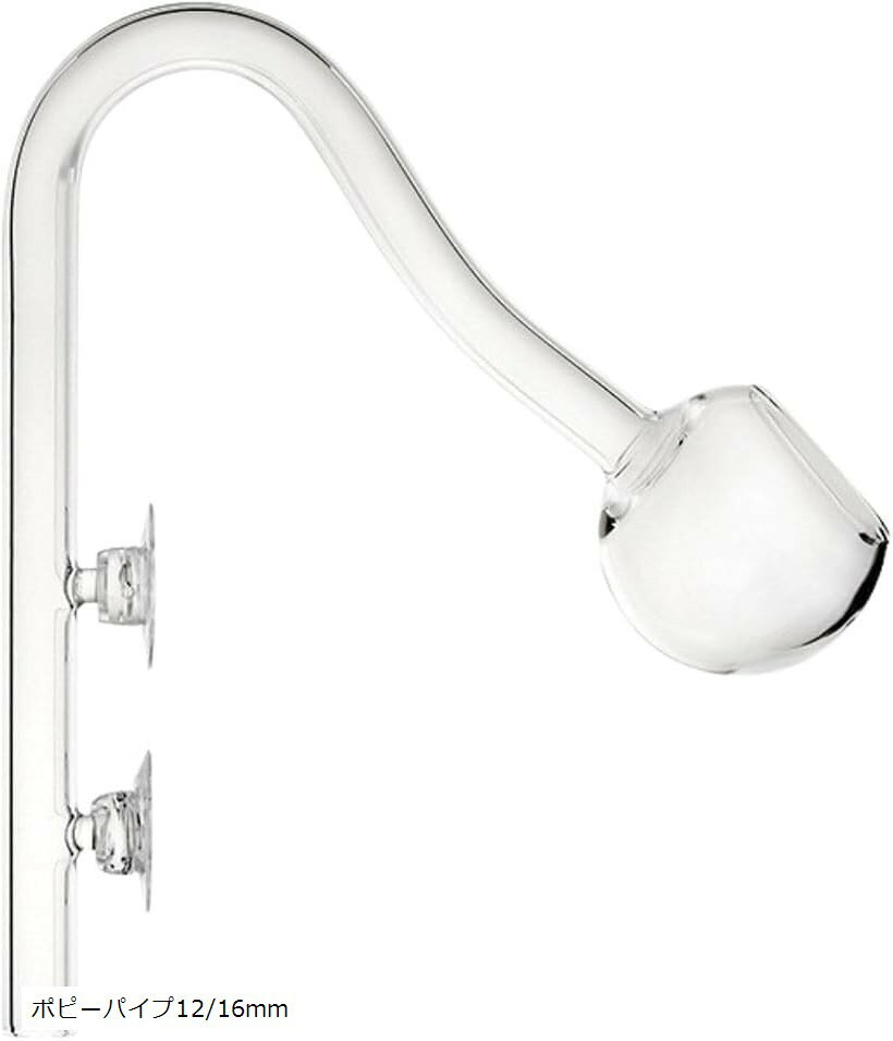 アクアリウム ガラスパイプ 水槽 リリーパイプ ポピーパイプ 給水 排水 小型 ポピーパイプ12/16mm