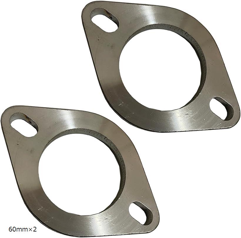モデルノ ラ テール プレスフランジ マフラーフランジ 汎用 溶接 排気 ステンレス 51mm 60mm 76mm ガスケット YM-302-MF (60mmx2)