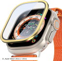 Apple Watch ガラスフィルム アルミ合金フレーム+強化ガラスフィルム 一体型 全面保護 画面保護カバー 耐傷性 指紋防止 1枚セット(金, Apple...