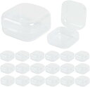 プラスチックケース クリアケース 小物収納 パーツ 3.5 x 3.5cm 20個セット(ホワイト)(4)
