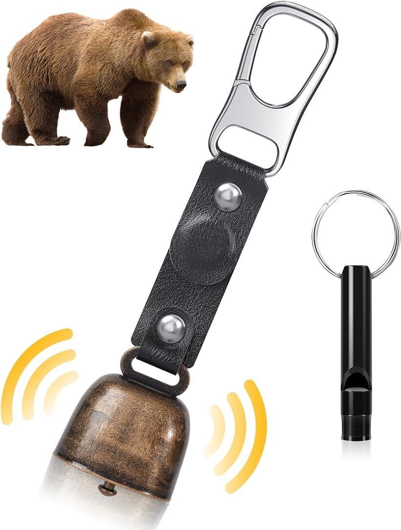 熊鈴 完全消音 熊よけ鈴 BEAR BELL ホイッスル付き( 「2点セット」赤銅 ホイッスル)