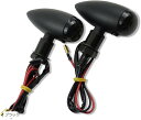 バイク オートバイ 砲弾型 アルミ製ウインカー ミニ 4個セット 12V スモークカバー 汎用品カスタム用(ブラック)