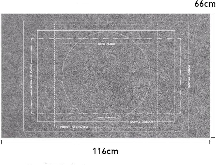 ジグソーパズルマット 専用 500 1000 1500 ピース対応 ノンスリップ 初心者 効率アップ 116x66cm グレー (グレー) 2