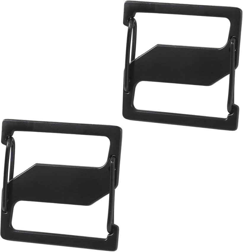 帽子クリップ キャップクリップ カラビナ ホルダー S字 リュック 固定ベルト 2個セット (ブラック, 52mm x 52mm)