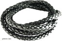レザー 4mm 5m 黒 ハンドメイド 手芸 パーツ アクセサリー 組紐 ビーズ ブレスレット(φ4mmx5m, φ4mmx5m)